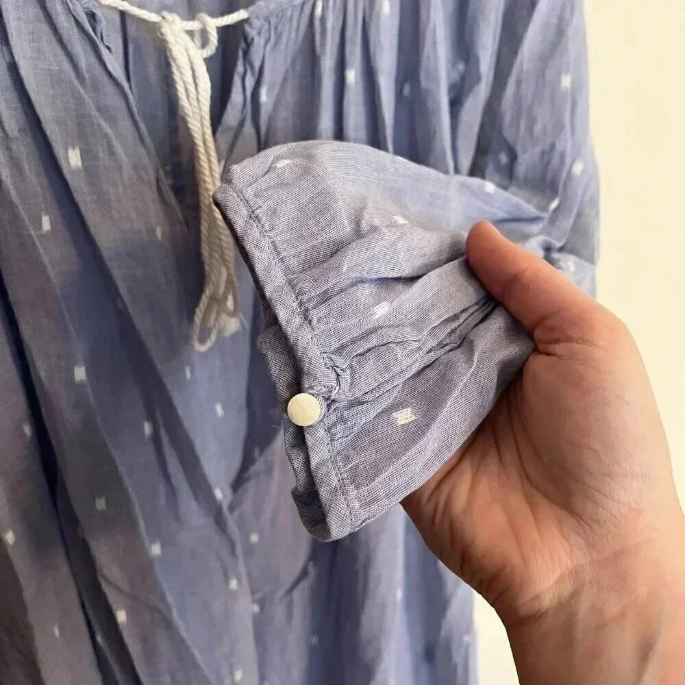 J. Crew Chambray Peasant Blouse - Picture 7 of 9